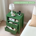 thumbnail image 2 of 4-Piece Fluted Bedroom Furniture Set, 2 Nightstands with Charging Station & 2 Dressers, Modern Wood Bedroom Set with Drawers and Metal Handles for Bedroom, Apartment, Small Spaces, Green, 2 of 7
