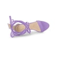 thumbnail image 4 of BLISSFUL STEP Women's Open Toe Stiletto Heeled Lace up Solid Sandals Purple 6, 4 of 7