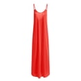 thumbnail image 4 of Youmylove Robes Maxi d'Été pour Femmes Robe Longue Unie à Col Rond Manches Longues Patchwork Robe Décontractée Confortable Robe Débardeur, 4 of 6