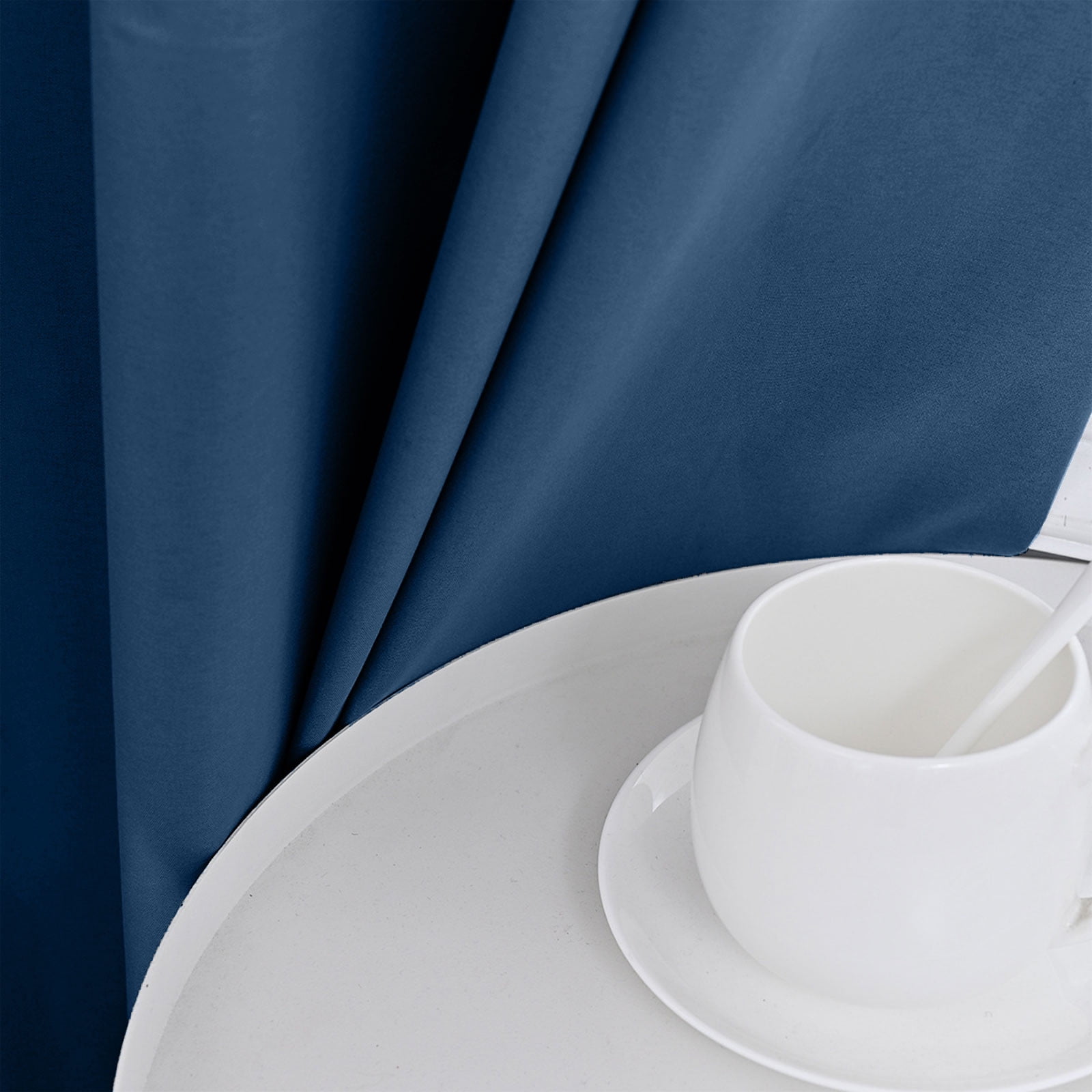 Navy Blackout Curtains for Bedroom 80 Inch Length 2 Panels Set, Solid Thermal Insulated Energy Saving Rod Pocket Window Treatment Curtains Blackout Drapes, W40 x L80 Inch, Navy