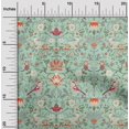 thumbnail image 1 of oneOone Cotton Cambric Light Mint Green Fabric Leaves|Bird & Floral Artistic Diy Clothing Quilting Fabric Print Fabric By Yard 56 Inch Wide, 1 of 4