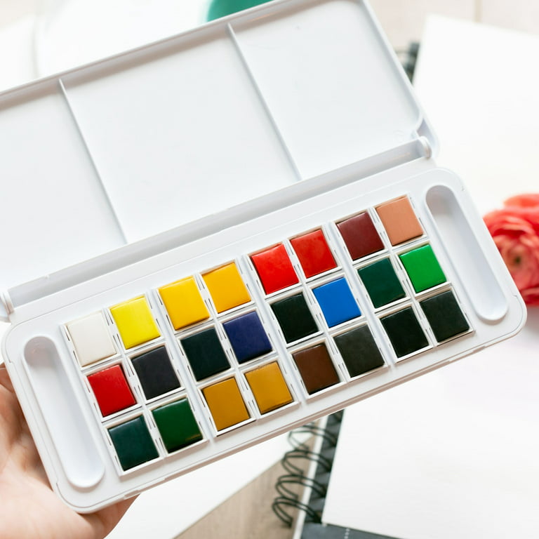 Review: Daler Rowney Aquafine Watercolour 12 Half Pans Travel Set, Assorted  – Musings from the Den….