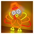 thumbnail image 2 of Letrero De Neón De Pavo Con Luz LED Regulable Para Acción De Gracias, Fiestas En Casa, Decoración De Pared Para Ventanas, 39.6cmx38.4cm, 2 of 7