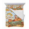 thumbnail image 7 of Orange Fall Pumpkins Twin XL Size Down Alternative Comforter, Lightweight Comforter Quilt Bedding Set with Pillow Shams Thanksgiving Botanical Blue All Seasons Bed Comforter Duvet Insert 68"x98", 7 of 7