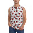 thumbnail image 1 of Balery Red Ladybugs On Black Dotted Camisetas sin mangas para hombre, absorbe la humedad y protege contra el mal olor.-Medium, 1 of 7