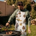 thumbnail image 4 of Brown Mushroom Flower Light Pattern Apron-Garden Aprons for Women with Pockets-Cotton Linen Waterproof Kitchen Cooking Gardening Aprons Adjustable for Kitchen,Cooking,BBQ and Salon 33x27 Inch, 4 of 7