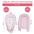 thumbnail image 3 of Aila+Aiden - rodar de bebé, tumbona de algodón orgánico para bebé, reversible, transpirable, ajustable, portátil, colección Star (rosa), 3 of 5