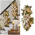 thumbnail image 1 of Decoración de ventana, puerta colgante, corona de mimbre, gabinete colgante, Navidad, brillan hacia abajo, corona de árbol de ratán, 1 of 4