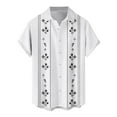 thumbnail image 4 of Lumtrix Mens Short Sleeve Cuban Camp Guayabera Shirt Hippie Summer Beach Button Down Shirts White 4XL, 4 of 4