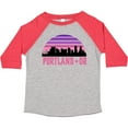 thumbnail image 3 of Inktastic Portland Oregon Retro Sunset Skyline Girls Toddler T-Shirt, 3 of 5