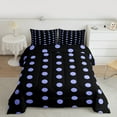thumbnail image 2 of Manfei Kawaii Dot Pattern King Size Comforter Sets,Wave Point Bedding Comforter Set,Purple Black Bedding Set,Super Cozy Room Decor Reversible,3-Piece, 2 of 8