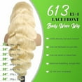 thumbnail image 3 of Glamm Global 13x4 Lace Front Wig Human Hair 200 Density 30 Inch Body Wave 613 Blonde Wig Human Hair 13x4 200 Density HD Lace Front Wigs Human Hair Blonde Pre Plucked for Women, 3 of 5
