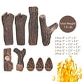 thumbnail image 2 of Gymax 9 Pieces Gas Fireplace Log Set Ceramic Wood Logs Indoor Outdoor Use, 2 of 10