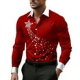 thumbnail image 2 of Fznquz Red Mens Big and Tall Shirt Long Sleeve Xmas Print Collared Shirt Button Down Christmas 2025 Mens Clothes Trendy, 2 of 3