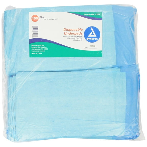 DYNAREX Underpad 17 X 24" Disposable Fluff / Polymer #1341-BG