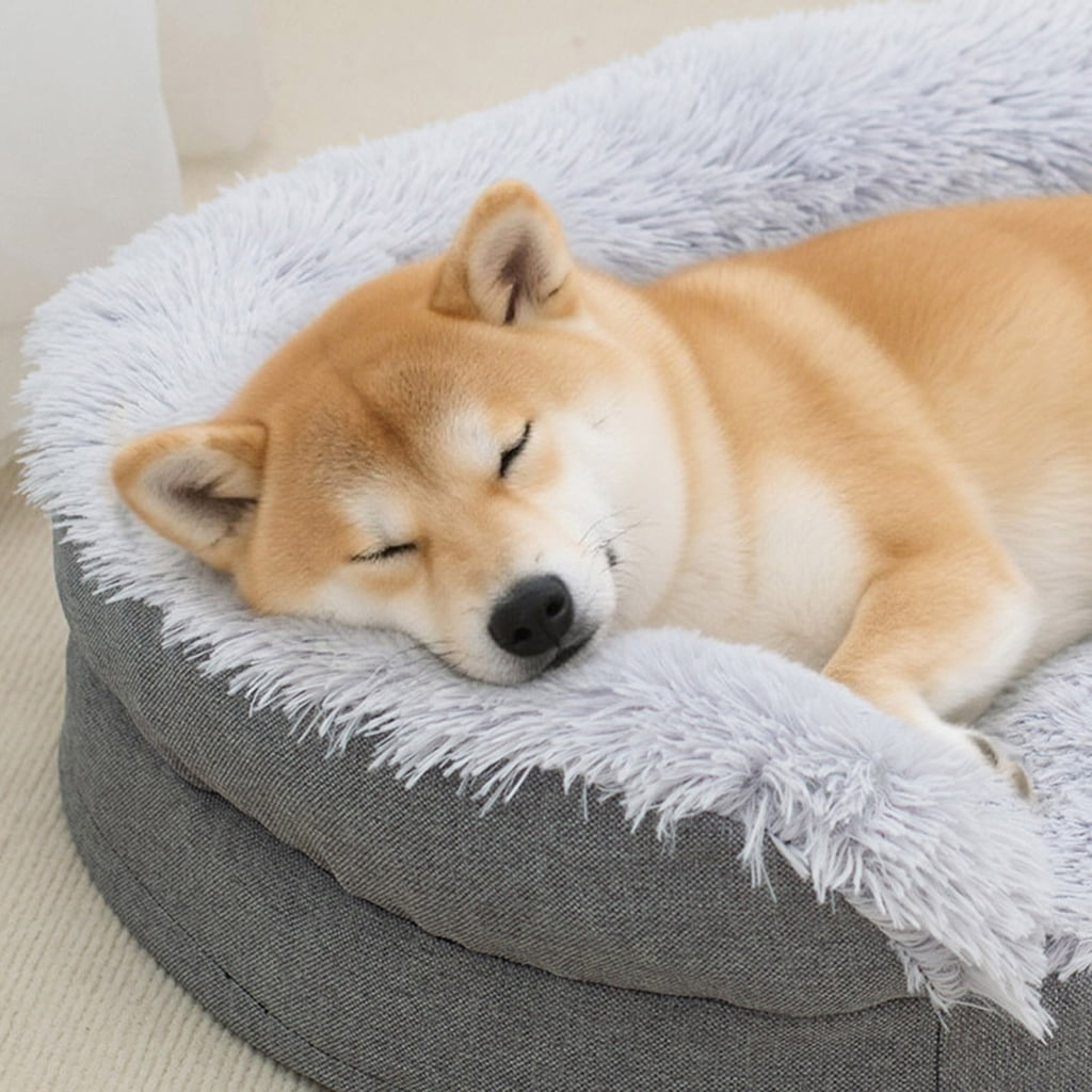 Miiottaa Furry Plush Dog Couch Extra Large AntiSlip Base Soft Warm Bedding Rest Sofa Bed