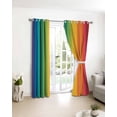 thumbnail image 3 of Rainbow Striped Blackout Curtains for Bedroom/Living Room, Thermal Insulated Kitchen Curtains, Colorful Gradients Modern Abstract Art Grommet Darkening Window Treatment Drapes 42"x63"x2, 3 of 8