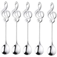 thumbnail image 1 of JUSTDOLIFE 4 cucharas de postre decorativas con notas musicales, cuchara para mezclar, cuchara de café para el hogar, 1 of 8