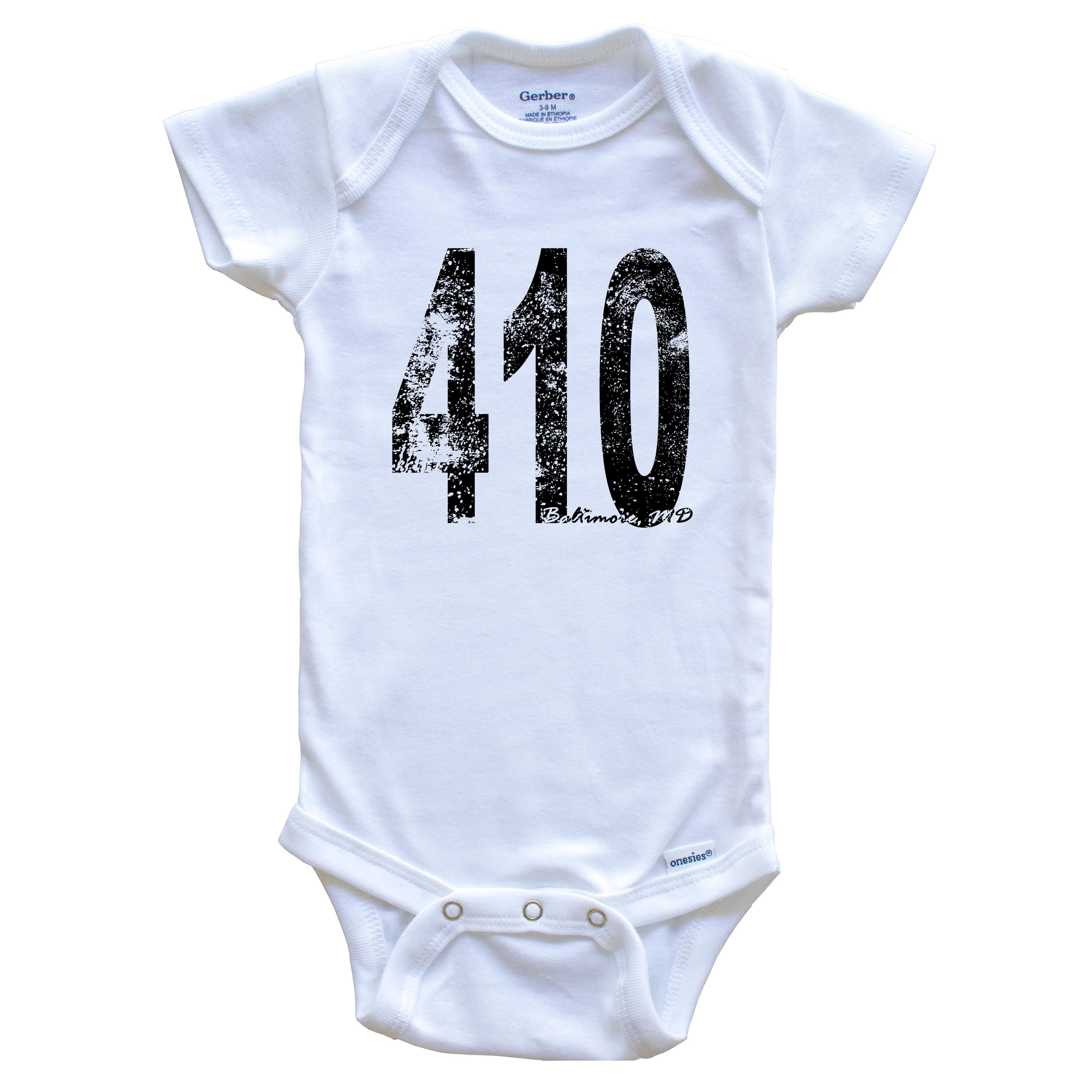 410 Baltimore Maryland Area Code Baby Bodysuit One Piece Baby Bodysuit 3 6 Months White Walmart Com