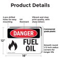 thumbnail image 2 of (2 Pack) Fuel Oil OSHA Danger Sign 18 Inch X 12 Inch Plastic Sign, Weather Resistant, UV Protected for Workplace, Business, and Construction Site, Made in the USA, 2 of 8