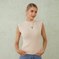 thumbnail image 6 of Douhoow Women Mock Neck Knit Vest Sleeveless Cropped Sweater Casual Ribbed Tank Tops, 6 of 9