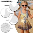 thumbnail image 5 of Uorisanigo Girls Swimsuits with Skirt Size 8-9 One Piece Bathing Suit Swimwear Sleeveless Modest Swim Dress Swimming Lessons, White Horse Floral, 5 of 6