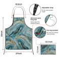 thumbnail image 3 of Blue Gold Marble Pattern Apron-Garden Aprons for Women with Pockets-Cotton Linen Waterproof Kitchen Cooking Gardening Aprons Adjustable for Kitchen,Cooking,BBQ and Salon 33x27 Inch, 3 of 7