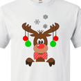 thumbnail image 4 of Inktastic Cute Christmas Reindeer with Red Nose, Ornaments and Bow Tie T-Shirt, 4 of 5