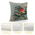 thumbnail image 4 of Fenyluxe  Dragonfly Throw Pillow Cushion Cover, Traditional Japanese Painting Lotus Blooms in Tones Design, Decorative Accent Pillow Case,  Red Reseda Green 24x24in, 4 of 5