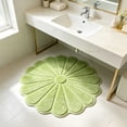 thumbnail image 6 of PoyoKee 1pc Bathroom Rugs, Flower Shape Soft Absorbent Bath Mat, Antiskid Decorative Bath Mats for Bathroom Floor, Home Decor, 23.6" x 23.6" - Green, 6 of 6