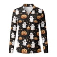 thumbnail image 4 of Xoenoiee Ghost Pumpkin Star Print Womens Polo Shirts Long Sleeve V-Neck Golf Tennis Shirt Halloween Moisture Wicking Top Womens Golf Shirts Lapel Collar Blouse Dressy Casual Tunic Tops, M, 4 of 7