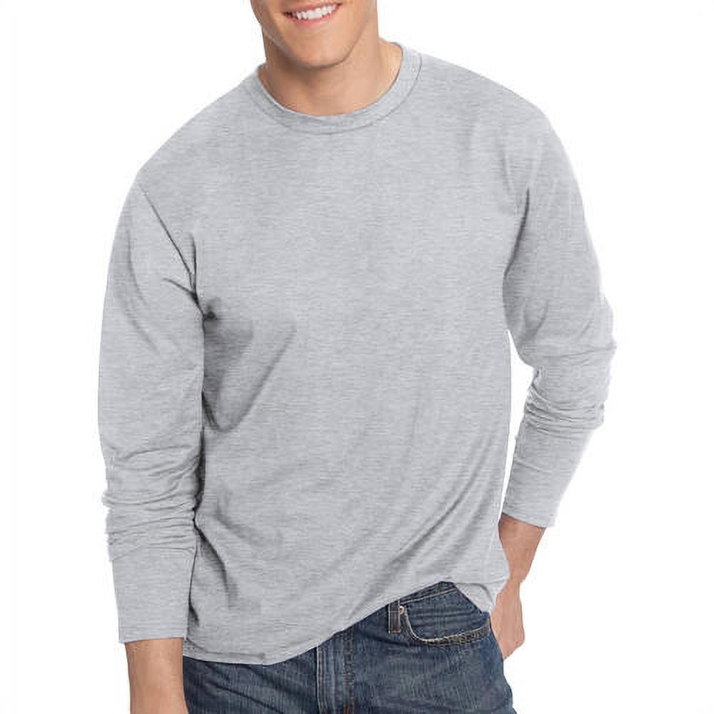 Hanes Men's and Big Men's Nano-T Long Sleeve Tee, Up To Size 3XL ...