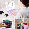 thumbnail image 7 of 360° Rotatable Keyboard Case with 10-Color Backlit Keys for 9.7" iPad 5th/6th Gen, iPad Air 1st/2nd Gen & iPad Pro 9.7-inch,Light Purple, 7 of 7