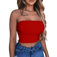 thumbnail image 2 of Women Strapless Top Sleeveless Crop Top Elastic Boob Bandeau Tube Tops Shirt, 2 of 6