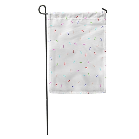 SIDONKU Pink Cake Colorful Donuts Glaze Pattern Sprinkle Topping Abstract Food Bakery Blue Happy Garden Flag Decorative Flag House Banner 28x40 inch