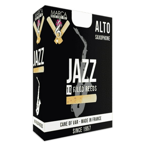 Marca JAZZ Filed Alto Saxophone Reeds - 10 Per Box
