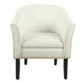 thumbnail image 2 of HomePop Fauteuil d'Appoint Transitionnel en Bois et Tissu, Blanc, 2 of 9