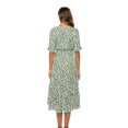 thumbnail image 6 of Rigardu Party Dress Neck V Summer Beach Holiday Sleeve Dress Half Ladies Print Womens Women's Casual Dress Green1 + XXL, 6 of 7