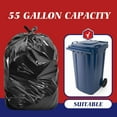 thumbnail image 3 of Trash Bags, 55-60 Gallon, 22 Count, Black, for Bathroom, Office, Industrial, Commercial, Janitorial, Municipal, Recycling, 3 of 4