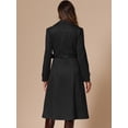thumbnail image 3 of DARING DIVA Women's Long Faux Suede Fall Winter Trench Coat with Pockets L Black, 3 of 6