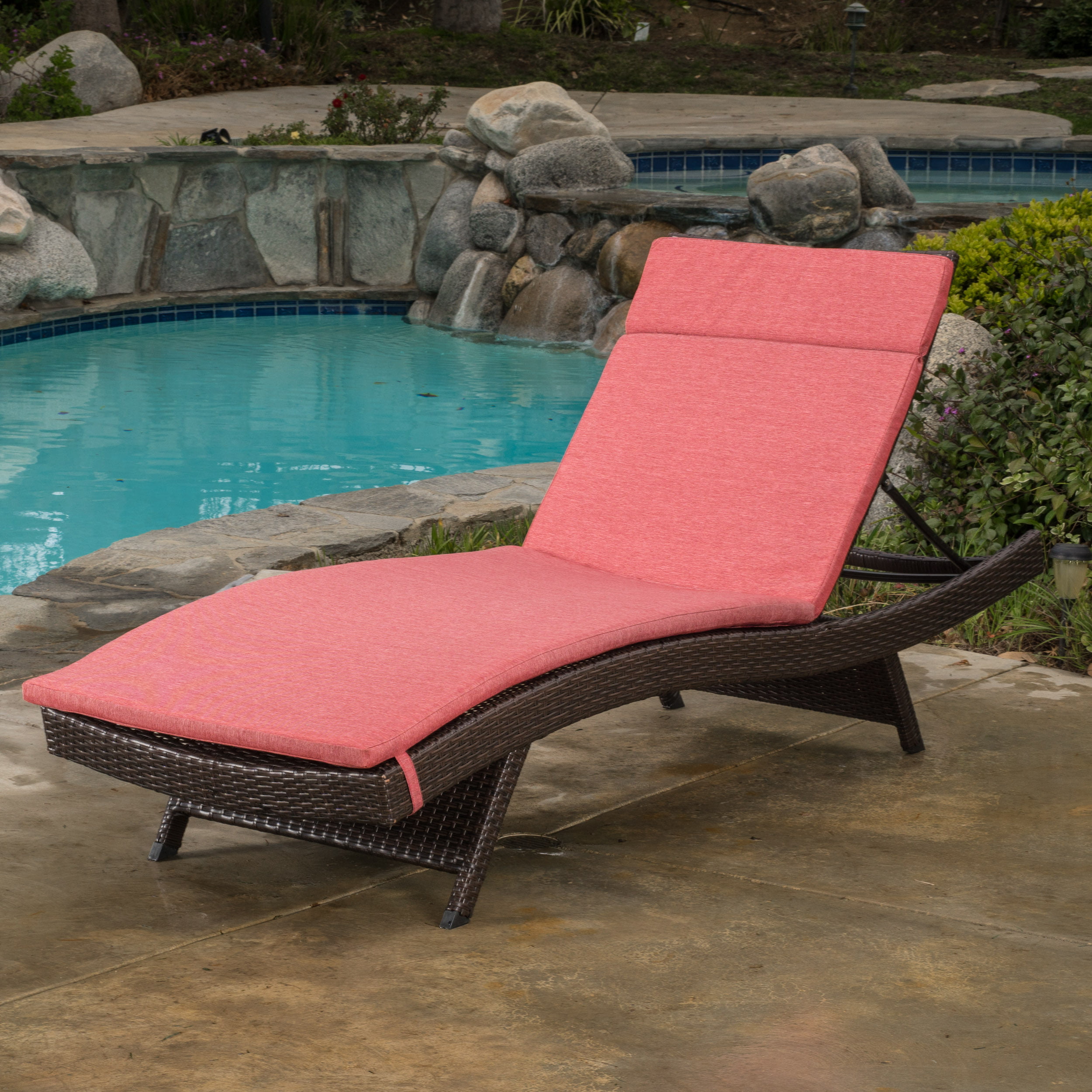 Anthony Outdoor Wicker Adjustable Chaise Lounge with Cushion