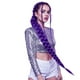 thumbnail image 5 of Peluca morada con extensiones de cabello sintético para trenzas, ideal para cosplay y presentaciones en vivo. Pieza de 26 pulgadas., 5 of 9