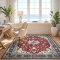 thumbnail image 3 of Design&I 8'x10' Washable Area Rug Snag-Free Boho Vintage Throw Border Ru Door Felpudo Entryway Scatter Backing for Dining Room, Large Office, Lounge, 3 of 7
