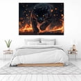 thumbnail image 3 of Mudket Framed Panther with Orange Eyes Canvas Wall Art, Cool Leopard Print Wall Decor, Wild Animal Wall Art Ready to Hang - 12"L x 8"W, 3 of 10