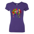thumbnail image 2 of Wild Bobby, Colorful Painted Lip, Streetwear, Women Slim Fit Junior Tee, Purple Rush, Medium, 2 of 5