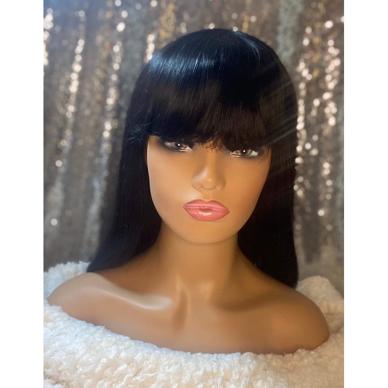 Pretty Straight Bang Wig 100% Virgin Human Hair - Walmart.com display picture 3