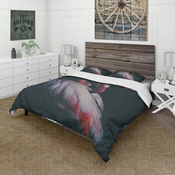 Designart 'Pink Flamingo' Contemporary Duvet Cover Set