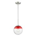 thumbnail image 1 of Golden Lighting 3219-S PW-RED Petit Pendentif avec Rod&44; Rouge & Étain, 1 of 1