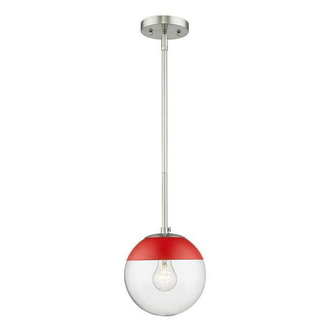 Golden Lighting 3219-S PW-RED Petit Pendentif avec Rod&44; Rouge & Étain