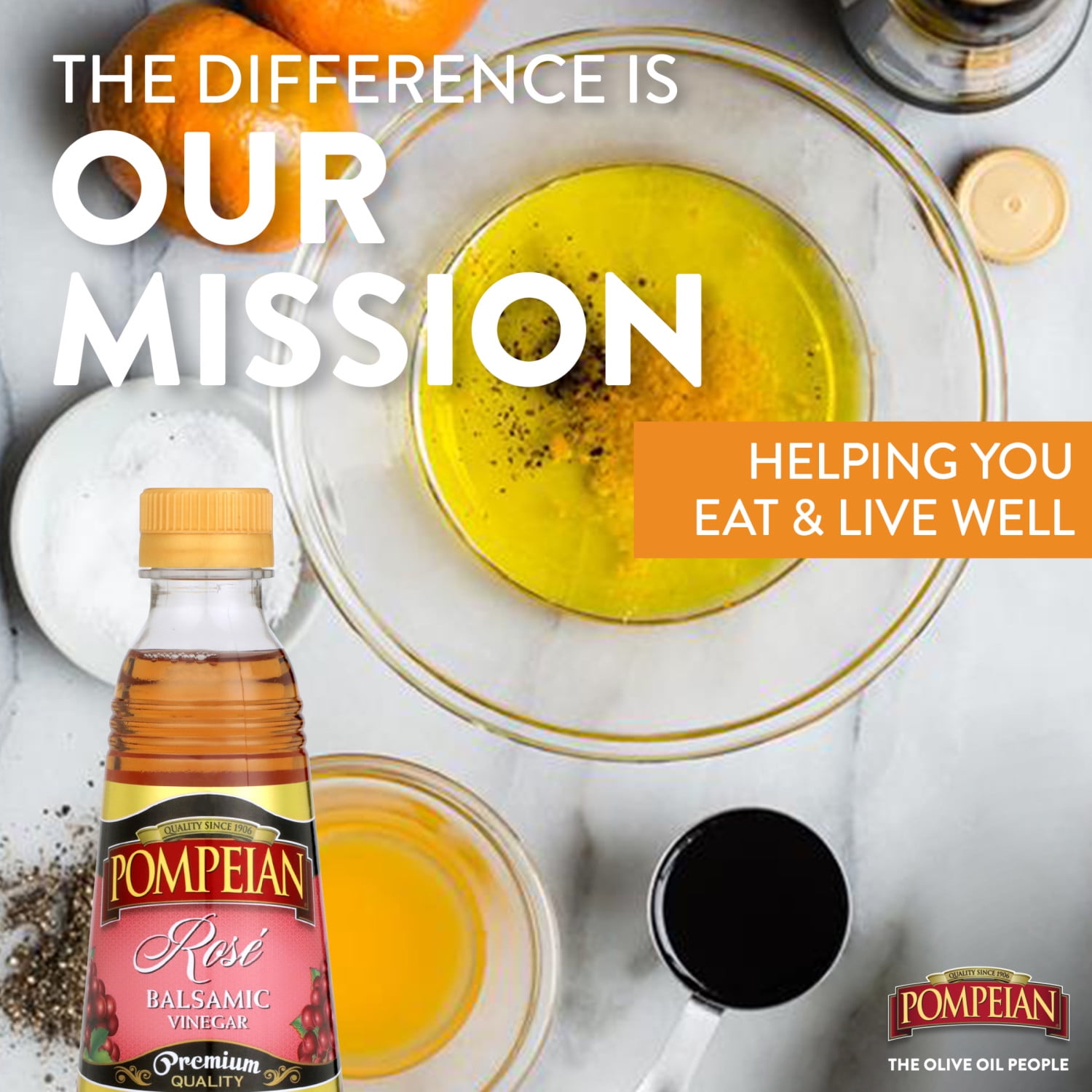 Pompeian Rosé Balsamic Vinegar - 16 fl oz